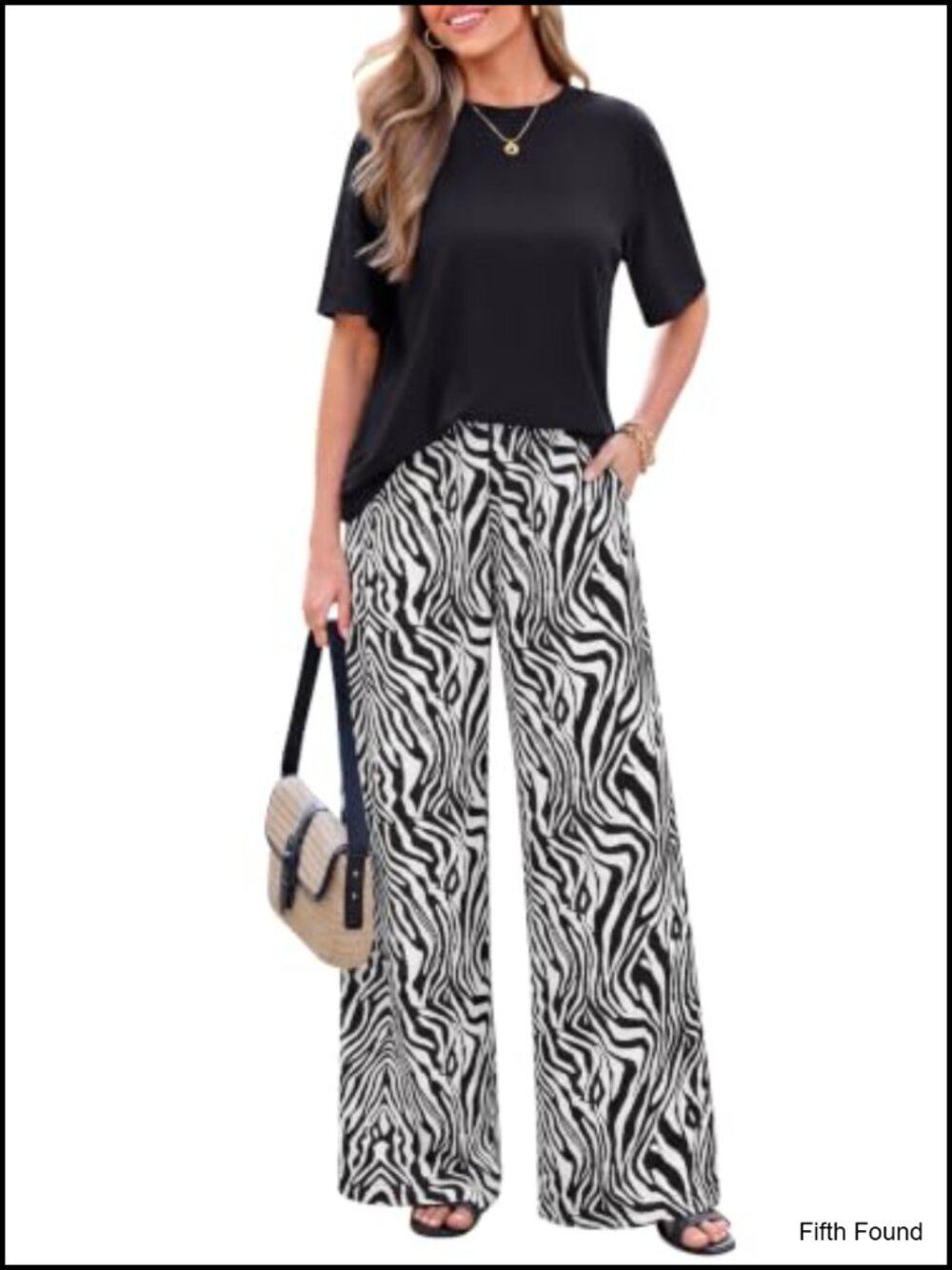 Women's 2 Piece Lounge Set Short Sleeve Tee Wide Leg Pants